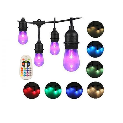 Ghirlanda luminoasa cu 8 culori interschimbabile, exterior, 15+1 becuri led RGB suspendate 0.8W, 15m, interconectabila, telecomanda
