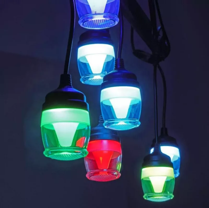 Ghirlanda luminoasa Smart RGB, 14 becuri led suspendate, 12 culori, 13.2m, 14W, IP65, telecomanda, sau control din aplicatie cu telefonul mobil - imagine 4