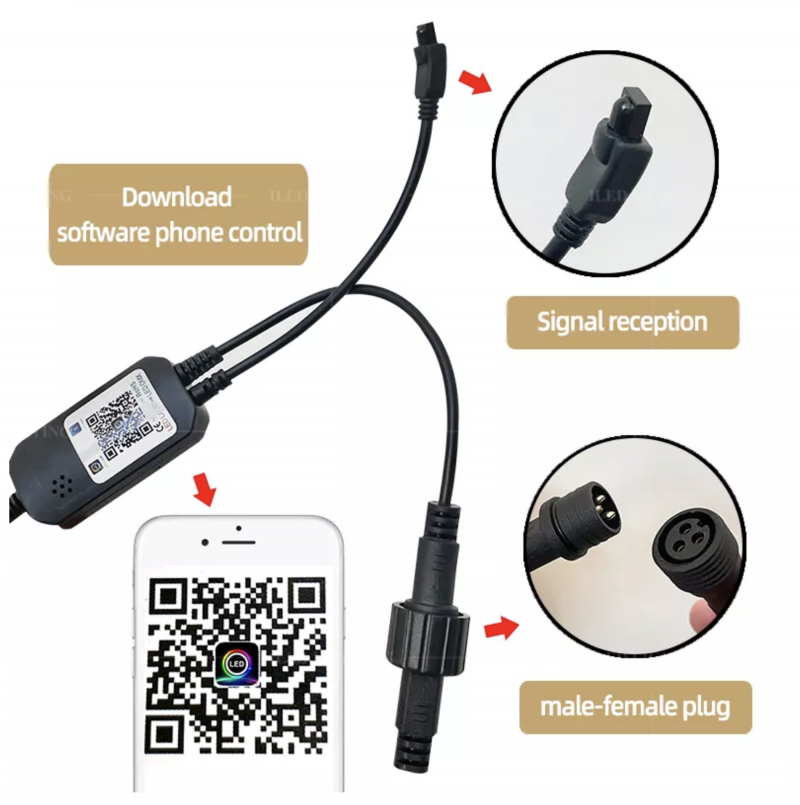 Ghirlanda luminoasa Smart RGB, 14 becuri led suspendate, 12 culori, 13.2m, 14W, IP65, telecomanda, sau control din aplicatie cu telefonul mobil - imagine 13