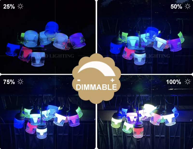 Ghirlanda luminoasa Smart RGB, 14 becuri led suspendate, 12 culori, 13.2m, 14W, IP65, telecomanda, sau control din aplicatie cu telefonul mobil - imagine 9